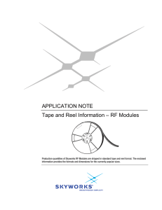 APPLICATION NOTE Tape and Reel Information – RF