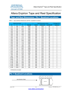 Altera Enpirion Tape and Reel Specification