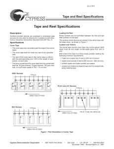 Tape and Reel Specifications
