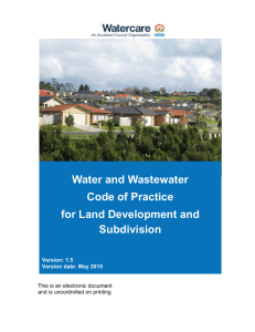 Water and Wastewater Code of Practice for Land