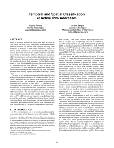 Temporal and Spatial Classification of Active IPv6 Addresses