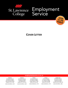 Cover letter writing guide - St. Lawrence College Employment Service