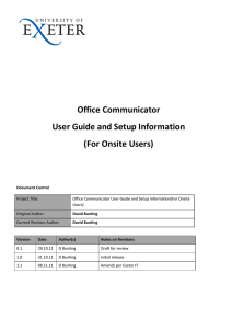 Office Communicator User Guide and Setup Information (For Onsite