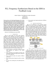 PLL Frequency Synthesizers Based on the DDS in