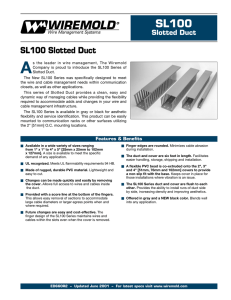 SL100 Slotted Duct Product Specifications