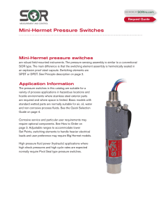 Mini-Hermet Pressure Switches