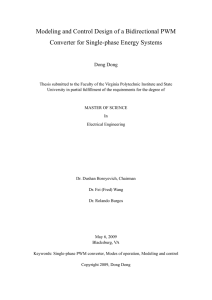 Modeling and Control Design of a Bidirectional PWM Converter for