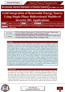 Grid Integration of Renewable Energy Source Using Single