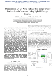 Stabilization Of Dc-Grid Voltage Fed Single