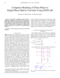 Computer Modeling of Three-Phase to Single