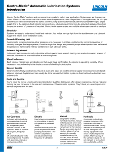 Centro-Matic® Automatic Lubrication Systems