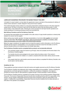 CASTROL SAFETY BULLETIN MARINE LUBRICANTS BUNKERING