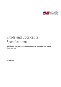 MTU Fluids and Lubricants Specifications for