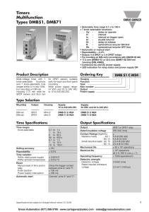 Multifunction Types DMB51, DMB71 Timers