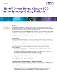 Signoff-Driven Timing Closure ECO in the Synopsys Galaxy Platform