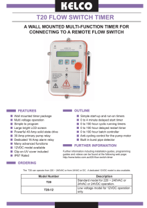 T20 FLOW SWITCH TIMER