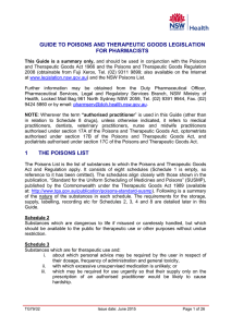 Guide to Poisons and Therapeutic Goods Legislation