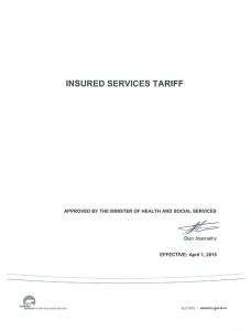 Insured Services Tariff - Health and Social Services