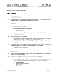 SECTION 08711 - DOOR HARDWARE (SCHEDULED BY NAMING