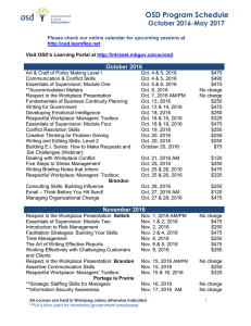 OSD Program Schedule