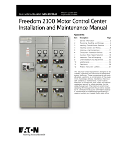 Freedom 2100 Motor Control Center Installation and Maintenance
