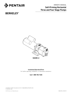 Self-Priming Horizontal Three and Four Stage Pumps