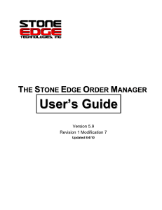 Order Manager User`s Guide