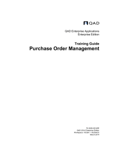 Training Guide Purchase Order Management