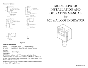 MODEL LPD100 INSTALLATION AND OPERATING MANUAL for 4