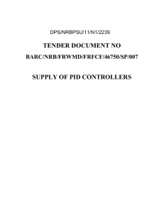 tender document no supply of pid controllers - DAE e