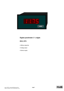 Digital panelmeter 3 ½ digits DV3, DT3