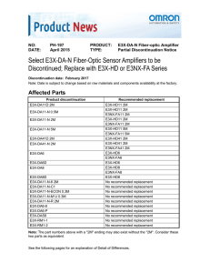 E3X-DA-N Fiber-optic Sensor Amplifiers Partial Discontinuiation