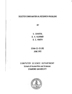 selected comb inator ial research problems by v. chvatal da kiarner