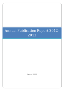 Annual Publication Report 2012- 2013