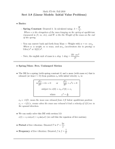 Sect 3.8 (Linear Models: Initial Value Problems)