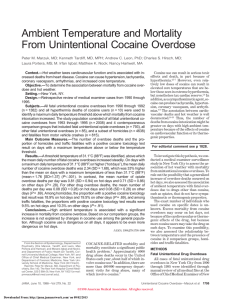Ambient Temperature and Mortality From Unintentional Cocaine
