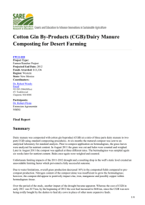 Cotton Gin By-Products (CGB)/Dairy Manure Composting for Desert