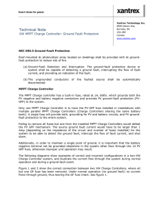 XW MPPT Ground Fault Protection