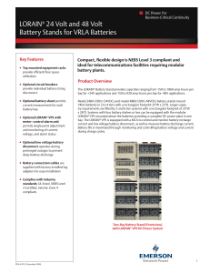 LORAIN® 24 Volt and 48 Volt Battery Stands for VRLA Batteries