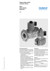 Single-stage safety solenoid valves MV/4 MVD, MVD/5, MVDLE/5