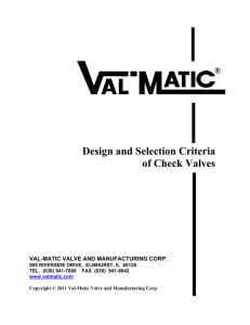 Design and Selection Criteria of Check Valves - Val