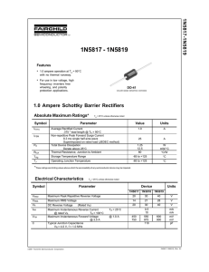 1N5817-1N5819 1.0 Ampere Schottky Barrier Rectifiers