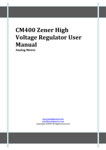 CM400 Zener High Voltage Regulator User Manual