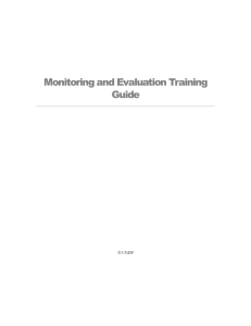 Monitoring and Evaluation Training Guide