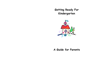 Getting Ready For Kindergarten A Guide for Parents