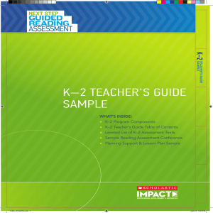 k–2 teacher`s guide sample
