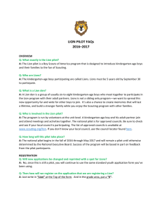 LION PILOT FAQs - Boy Scouts of America