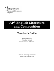 AP English Literature and Composition Teacher`s Guide