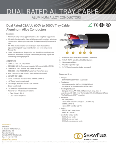 DUAL RATED AL TRAY CABLE