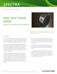 HVAC Duct Speaker Data Sheet